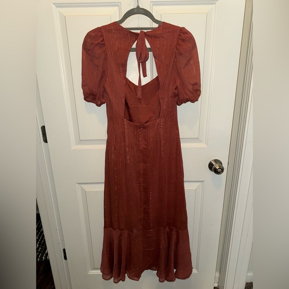 Charles Henry Ruffle Midi Dress in Mauve - XS - Picture 7 of 10